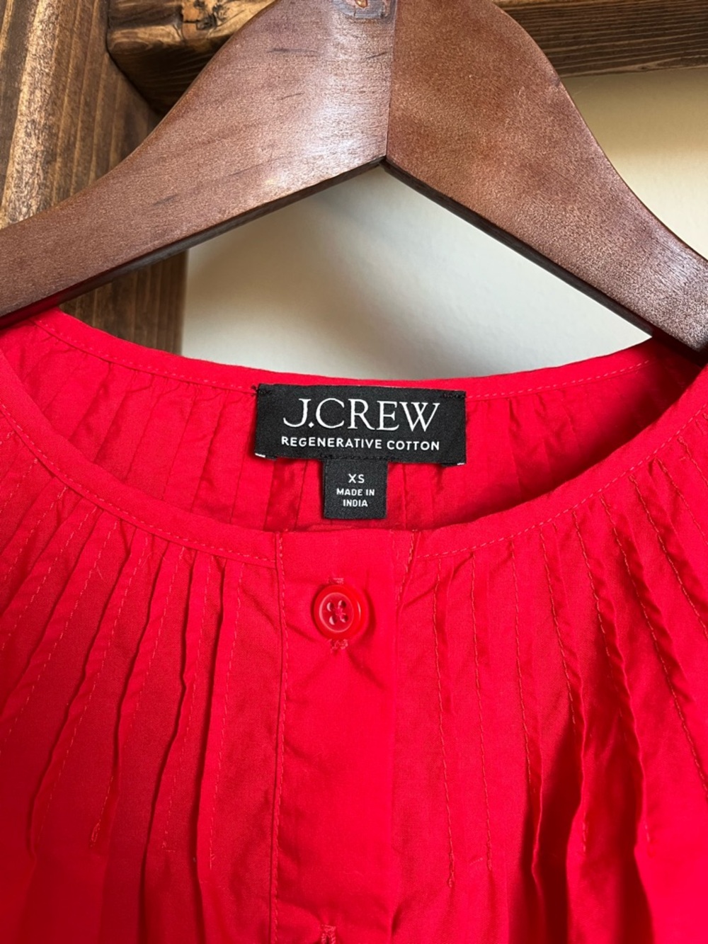 ❤️ J.Crew Jolie Red Eyelet Cotton Poplin Top – Feminine Puff Sleeve Blouse - Picture 4 of 11